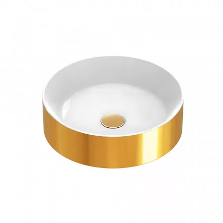 Catalano Gold & Silver umywalka 45x45 nablatowa Biały / złoty
