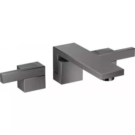 Axor Edge 3-otworowa bateria umywalkowa z wylewką 190 mm i kompletem odpływowym Push-Open, ścienna,Czarny Chrom Polerowany