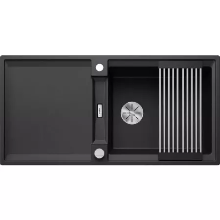 Blanco ADIRA XL 6 S-F Silgranit czarny odwracalny, korek auto., InFino, mata stalowa składana