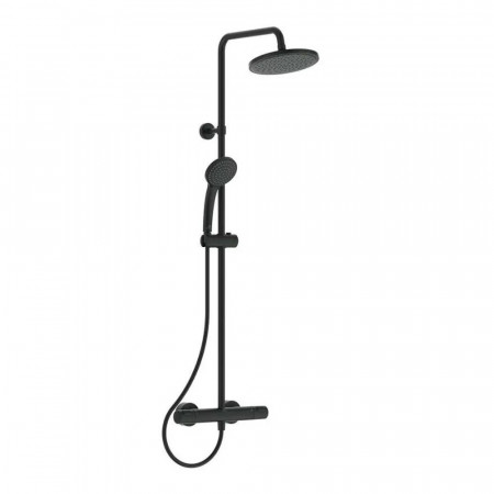 Ideal Standard Ceratherm t25 system natryskowy termostatyczny deszczownica 20 cm czarny