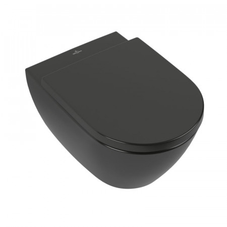 Villeroy & Boch Subway 2.0 Miska WC lejowa bez kołnierza wewnętrznego 370 x 560 mm Pure Black CeramicPlus