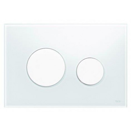 Tece Loop przycisk spłukujący do WC ze szkła, szkło białe, przyciski białe - 164229_O1