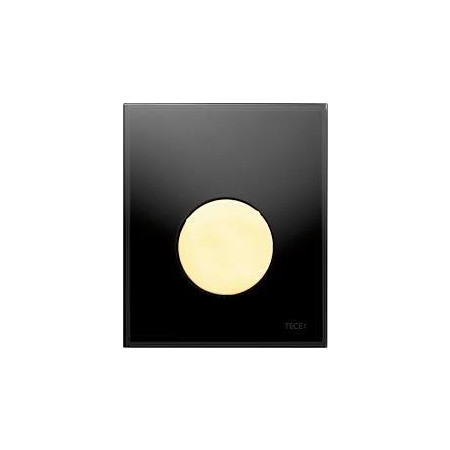 Tece Loop przycisk spłukujący ze szkła do pisuaru, szkło czarne, przycisk złoty - 164275_O1