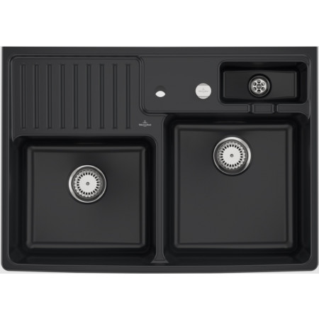 Villeroy & Boch zlewozmywak dwukomorowy 895 x 630 x 220 mm Pure Black