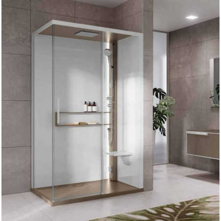 Novellini Glax 2.0 kabina z hydromasażem 120x80 prawa bat nech.hydro silver