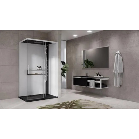 Novellini Glax 2.0 kabina z hydromasażem 120x80 prawa bat nech.hydro black
