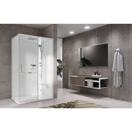 Novellini Glax 2.0 kabina z hydromasażem 120x80 prawa bat nech.hydro total white