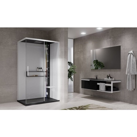 Novellini Glax 2.0 kabina z hydromasażem 120x80 prawa bat nech.hammam black