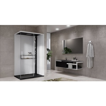 Novellini Glax 2.0 kabina z hydromasażem 120x80 prawa bat term.hydro black
