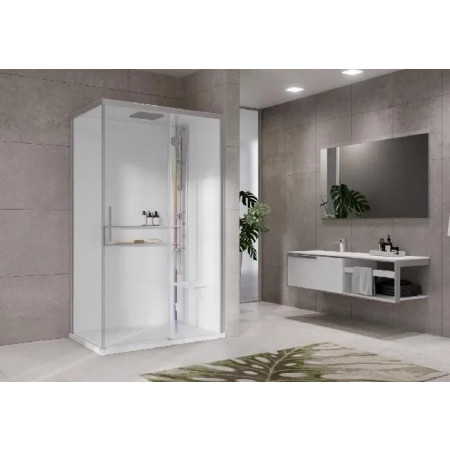 Novellini Glax 2.0 kabina z hydromasażem 120x80 prawa bat term.hammam silver