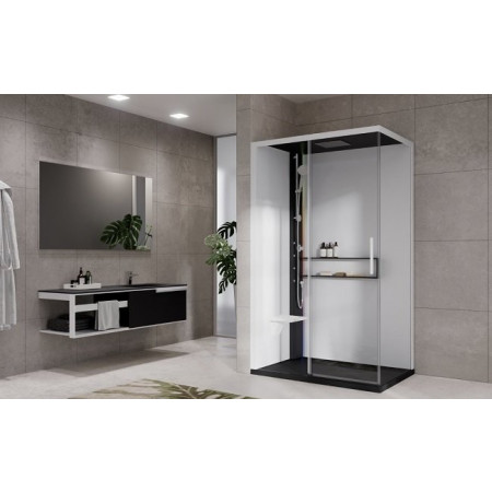 Novellini Glax 2.0 kabina z hydromasażem 120x80 lewa bat term.hydro plus black