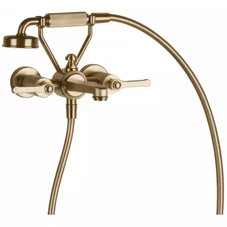 Gessi Venti20 bateria podtynkowa wannowej ściennej wąż 1,50 m i słuchawki prysznicowa anticalc ze stałym hakiem Warm Bronze Br. PVD