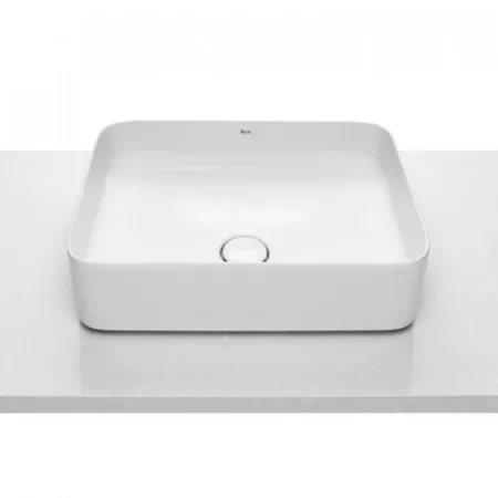 Roca Inspira Square Umywalka nablatowa prostokątna 50x37 cm Fineceramic Supraglaze biały - 841278_O1