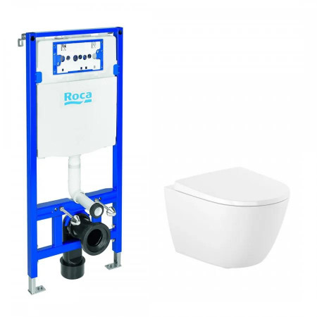 Roca zestaw duplo One + miska WC Ona rimless compacto z deską - 856939_O1