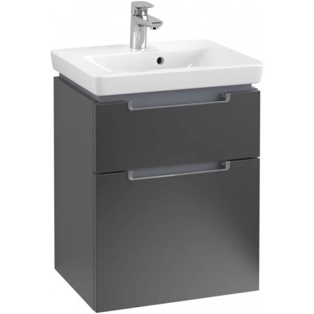 Villeroy & Boch Subway 2.0 Szafka podumywalkowa 2 elementy wysuwane, 485 x 590 x 379 mm, Black Matt Lacquer - 688554_O1