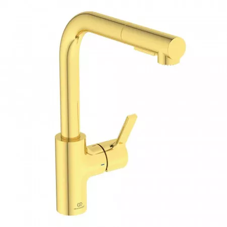 Ideal Standard Bateria kuchenna z wyciąganą wylewką Złoty - 895510_O1