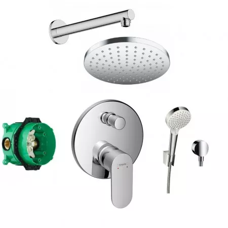 HANSGROHE Rebris S bateria, zestaw prysznicowy podtynkowy z deszczownicą Verins (72466000 + 01800180 +26691400 + 26271000) - 467732_O1