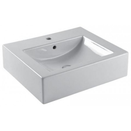Umywalka prostokatna, 60 x 50 cm, biała - EXPO - 406265_O1