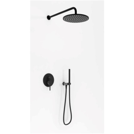 Kohlman Axel Black Zestaw prysznicowy podtynkowy z deszczownicą 25 cm czarny mat - 831967_O1