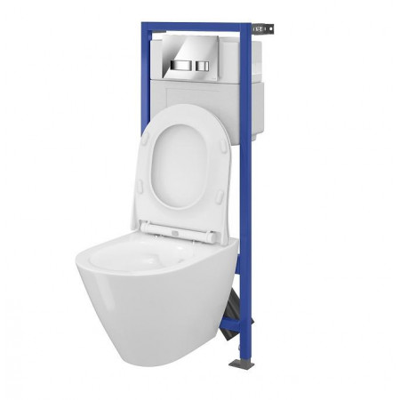 Cersanit Hit set 879 miska wc wisząca city oval deska slim dur wo łw prz movi chr bł wirt - 762971_O1