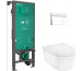 Hansgrohe EluPura S Zestaw stelaż podtynkowy iFrame z przyciskiem Frame Element E i miską wiszącą WC EluPura S z deską WC Biały Matowy