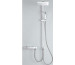 Tres Cuadro-Tres zestaw prysznicowy natynkowy na drążku deszczownica 250x250 mm chrom - 455308_A1