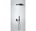 Tres Slim Exclusive kompletny zestaw prysznicowy podtynkowy deszczownica 320x220 mm czarny matowy - 756966_O1