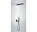 Tres Project kompletny zestaw prysznicowy podtynkowy deszczownica 160x550 mm czarny matowy - 754708_O1