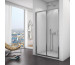 SanSwiss Top-Line drzwi rozsuwane dwuczęściowe 140 cm profil srebrny mat, szkło przezroczyste