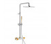 Tres Loft-Colors kompletny zestaw prysznicowy natynkowy termostatyczny deszczownica 220x220 mm pomarańczowy chrom