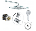 Kludi Zenta SL bateria, Zestaw prysznicowy podtynkowy term, deszczownica (388100545+88022+6653105-00+6651405-00+6983005-00)