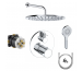 Kludi Zenta SL bateria, Zestaw prysznicowy podtynkowy term, deszczownica (388100545 + 88022 + 6432505-00 + 6651405-00 + 6983005-00)