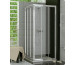 SanSwiss Top-Line wejście narożne rozsuwane trzyczęściowe 100 cm prawa profil połysk, szkło przezroczyste