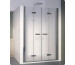SanSwiss Swing-Line F wejście narożne z drzwiami dwuczęściowymi składanymi 120 cm prawa profil biały, szkło master
