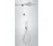 Tres Shower Technology kompletny zestaw prysznicowy podtynkowy termostatyczny elektroniczny 2-drożny deszczownica 300x300 mm chrom