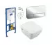 Villeroy ViConnect Architectura Zestaw Stelaż podtynkowy z miską WC wiszącą bezrantową DirectFlush i deską w/o (92242700+5685HR01+92249061)