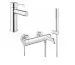 Grohe Essence New Zestaw baterii umywalkowa wannowa (32898001+33628001) chrom