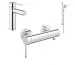 Grohe Essence New Zestaw baterii umywalkowa prysznicowa (32898001+33636001+27598001) chrom