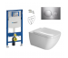 Geberit Duravit Happy D.2 Zestaw Stelaż podtynkowy z miską WC wiszącą, deską w/o i przyciskiem (111.320.00.6+115.882.KH.1+2222090000+0064590000)