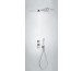 Tres Block System kompletny zestaw prysznicowy podtynkowy termostatyczny 2-drożny deszczownica 300x300 mm chrom