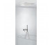 Tres 3V kompletny zestaw wannowo-prysznicowy podtynkowy 3-drożny z wylewką do wanny Chromoterapia deszczownica 500x500 mm chrom