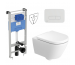 Ideal Standard Duravit D-Code Zestaw Stelaż podtynkowy z miską WC wiszącą, deską w/o i przyciskiem (R020467 + R0123AA+ 29030900212)