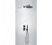 Tres Block System kompletny zestaw prysznicowy podtynkowy termostatyczny 2-drożny deszczownica średnica 300 mm czarny matowy
