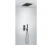 Tres Block System kompletny zestaw prysznicowy podtynkowy termostatyczny 2-drożny deszczownica 380x380 mm czarny matowy