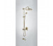 Tres Mono-Clasic kompletny zestaw wannowo-prysznicowy podtynkowy termostatyczny 3-drożny z wylewką do wanny deszczownica średnica 310 mm stary mosiądz
