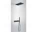 Tres Block System kompletny zestaw prysznicowy podtynkowy termostatyczny 3-drożny deszczownica 280x550 mm czarny matowy