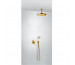 Tres Mono-Clasic kompletny zestaw prysznicowy podtynkowy termostatyczny 2-drożny deszczownica średnica 310 mm złoty