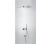 Tres 3V kompletny zestaw wannowo-prysznicowy podtynkowy 3-drożny deszczownica średnica 300 mm z wylewką do wanny stalowy