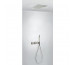 Tres Block System kompletny zestaw prysznicowy podtynkowy termostatyczny 2-drożny deszczownica 380x380 mm stalowy