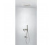 Tres 3V kompletny zestaw wannowo-prysznicowy podtynkowy 3-drożny deszczownica średnica 380 mm z wylewką do wanny stalowy